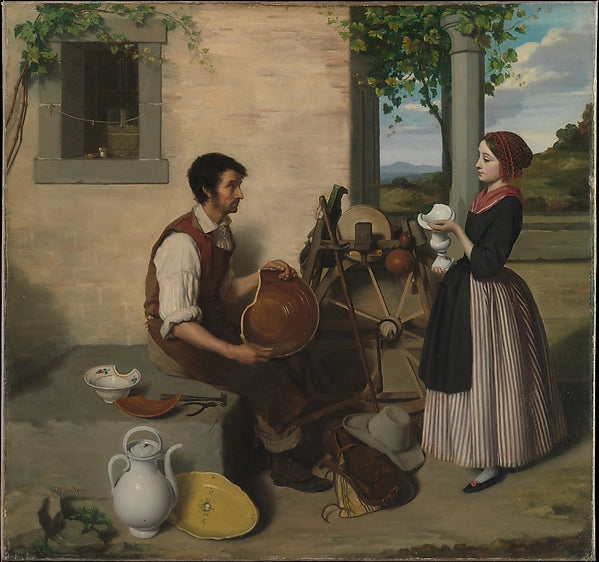 Paul-Narcisse Salières:The Faïence Restorer 1848-16x12"(A3) Poster