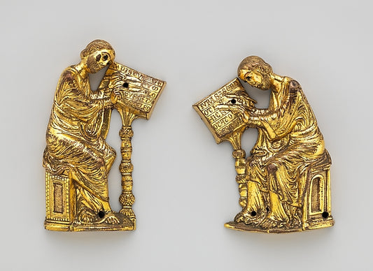 :Evangelists Mark and Luke c1220–30-16x12"(A3) Poster