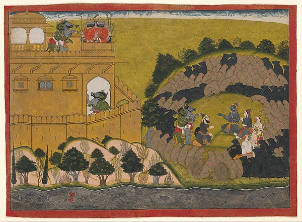 Rama Releases the Demon Spies Shuka and Sarana -  Folio from a R,  Poster Print Wall Art