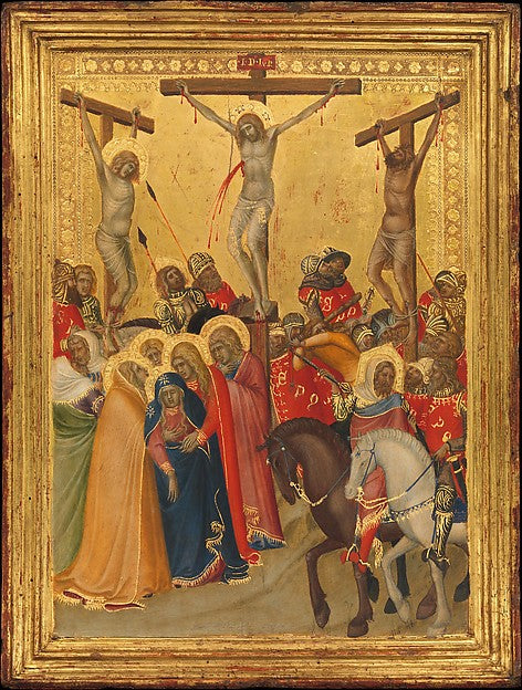 Pietro Lorenzetti:The Crucifixion 1340s-16x12