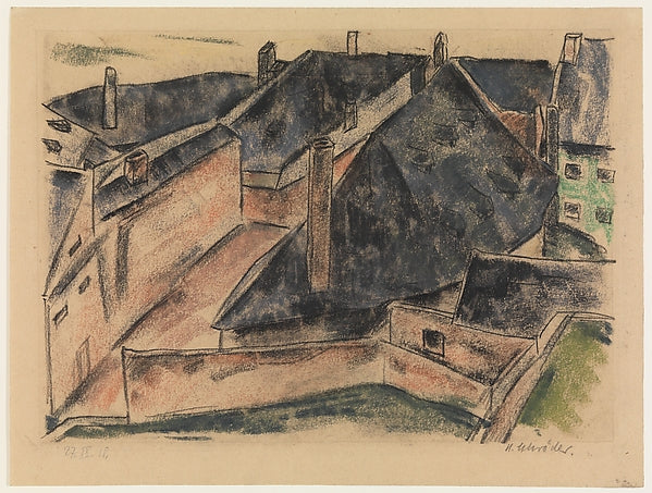 Heinrich Schröder - Rooftops 1918, Poster Print Wall Art