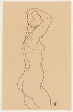 Egon Schiele:Standing Nude Facing Right 1918-16x12"(A3) Poster