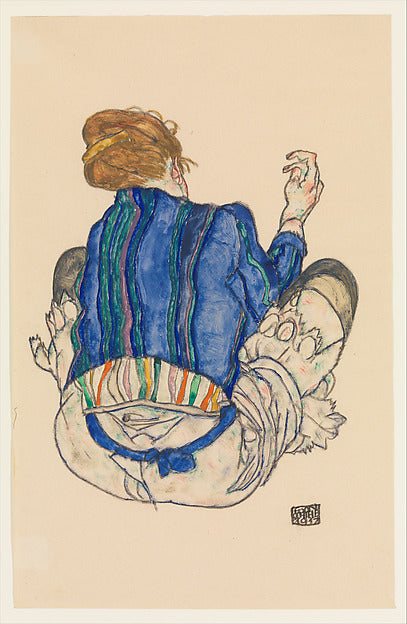 Egon Schiele:Seated Woman Back View 1917-16x12