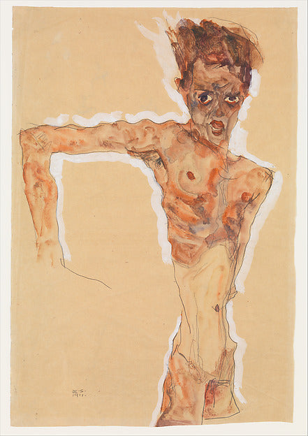 Egon Schiele:Self-Portrait 1911-16x12