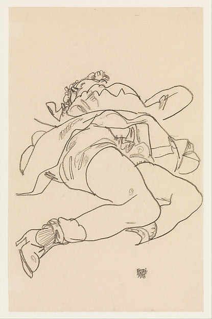 Egon Schiele:Reclining Woman with Raised Skirt 1918-16x12"(A3) Poster