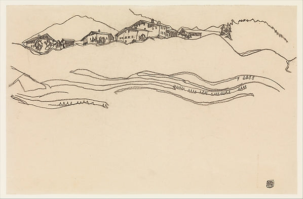 Egon Schiele:Landscape with Houses 1917-16x12"(A3) Poster