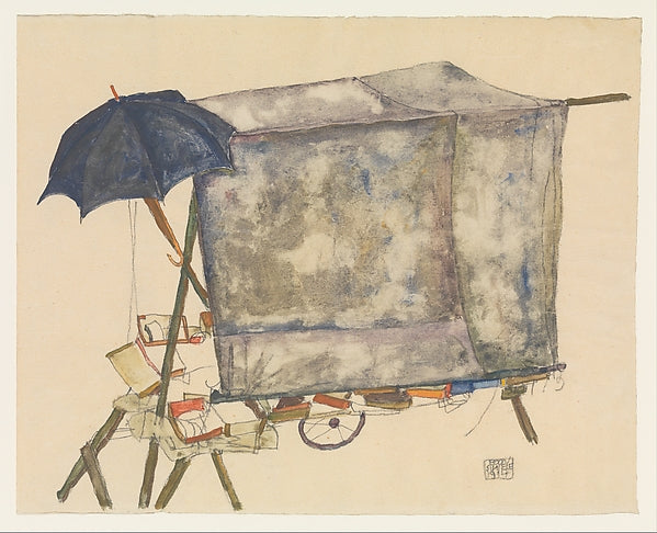 Egon Schiele:Street Cart 1914-16x12"(A3) Poster