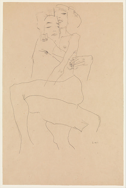 Egon Schiele:Couple Embracing 1911-16x12"(A3) Poster