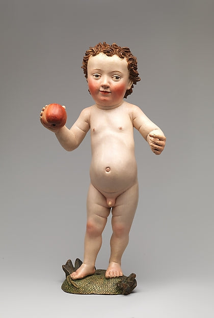 Circle of Michel Erhart - Christ Child with an Apple c1470–80, Poster Print Wall Art