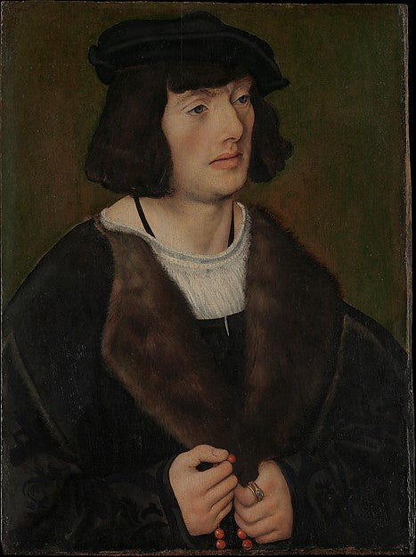 Lucas Cranach the Elder:Portrait of a Man with a Rosary c150-16x12"(A3) Poster