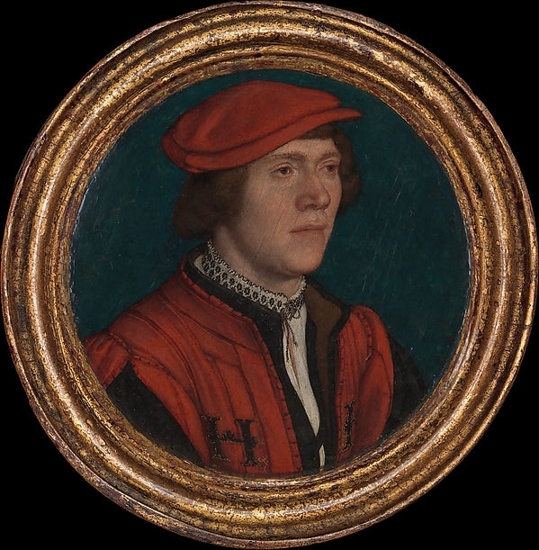 Hans Holbein the Younger:Portrait of a Man in a Red Cap 1532-16x12"(A3) Poster