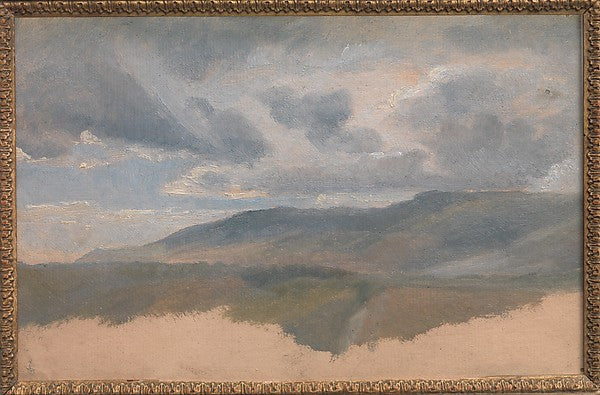 Émile Loubon:Landscape Study with Clouds c1829–31-16x12