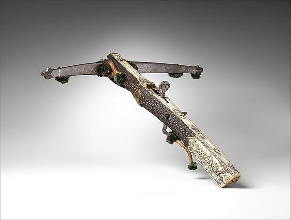 Crossbow  with Winder  dated 1742 Crossbow by Johann Gottfried,  Poster Print Wall Art
