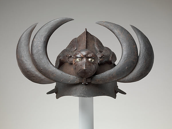 Exotic Helmet with Tengu Mask and Crows 19th cent,  Poster Print Wall Art