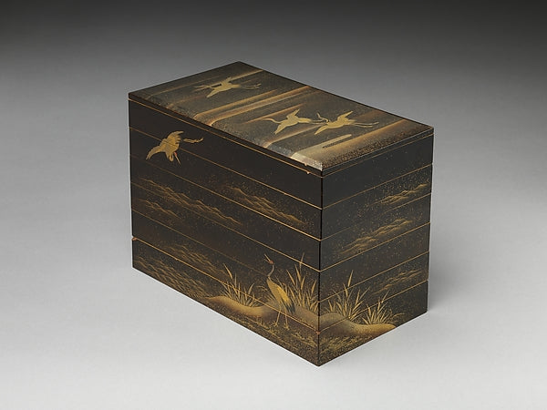 ,Tiered Box with Reeds and Crane 18th cent,16x12"(A3) Poster
