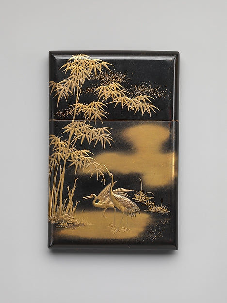 ,Card Case with Crane and Bamboo mid-19th cent,16x12