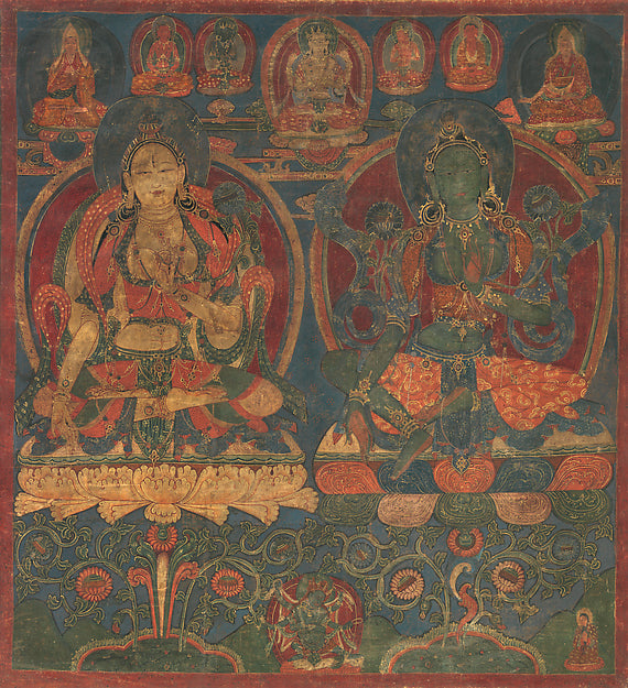 White Tara and Green Tara 1450–1500,16x12"(A3)Poster