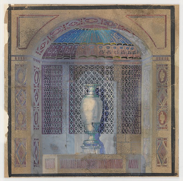 Design for a niche with urn late 19th–early 20th cent Possibly,  Poster Print Wall Art