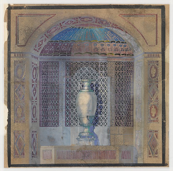 Design for a niche with urn late 19th–early 20th cent Possibly,16X12