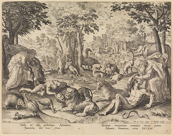 Johann Sadeler I , After Maerten de Vos:The Sixth Day: The C-16x12"(A3) Poster