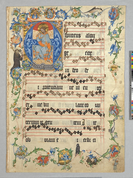 :Bifolium with Christ in Majesty in an Initial A from an Ant-16x12"(A3) Poster