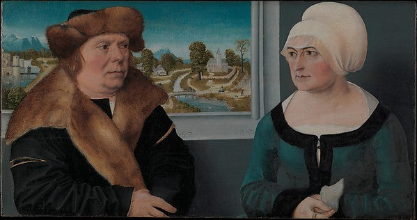 Ulrich Apt the Elder:Portrait of a Man and His Wife 1512-16x12"(A3) Poster
