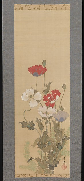 Poppies mid-19th cent-Suzuki Kiitsu,16x12"(A3)Poster