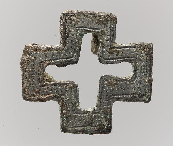 :Purse Mount in the Form of a Cross 7th century-16x12