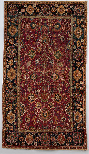 :"Floral and Cloudband" Carpet 17th century-16x12"(A3) Poster