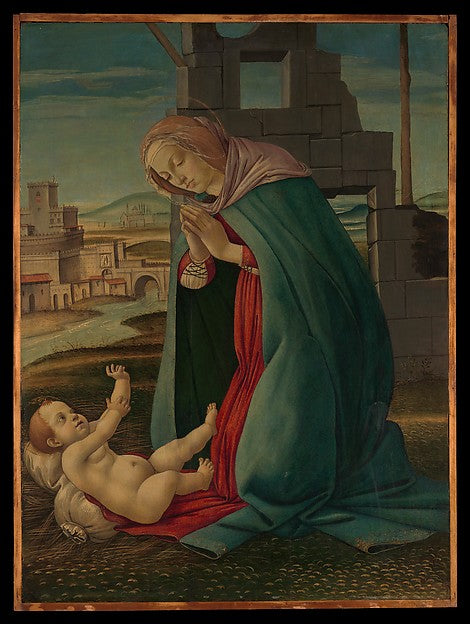 Workshop of Botticelli:The Nativity late 15th century-16x12"(A3) Poster