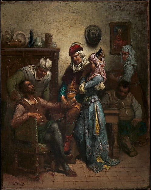 Gustave Doré:Don Quixote and Sancho Panza Entertained by Bas-16x12"(A3) Poster