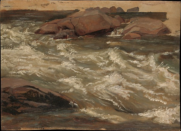 Christian Friedrich Gille:Study of Rushing Water c1850-16x12"(A3) Poster