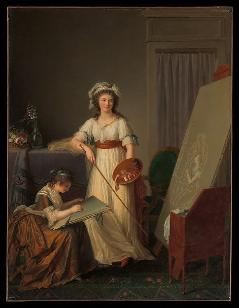 Marie Victoire Lemoine:The Interior of an Atelier of a Woman-16x12"(A3) Poster