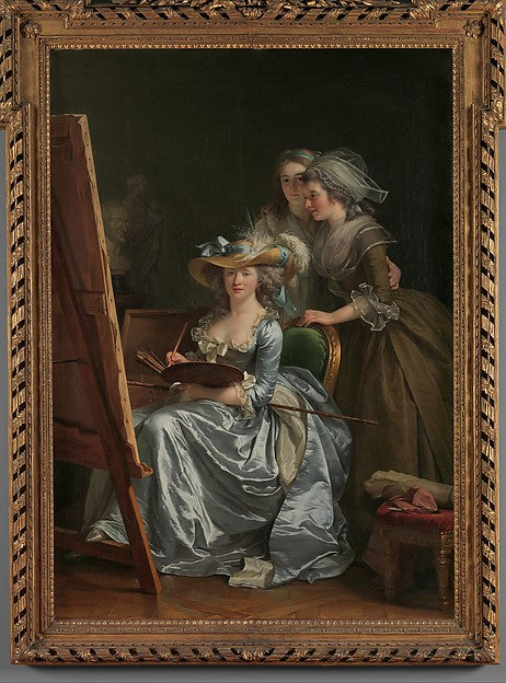 Adélaïde Labille-Guiard:Self-Portrait with Two Pupils Marie -16x12"(A3) Poster