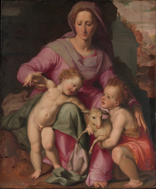Santi di Tito:Madonna and Child with the Infant Saint John t-16x12