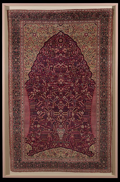 :Pashmina Carpet with Gateway-and-Millefleur Pattern second -16x12"(A3) Poster