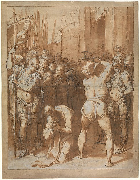 Taddeo Zuccaro:The Martyrdom of Saint Paul c1557–58-16x12"(A3) Poster