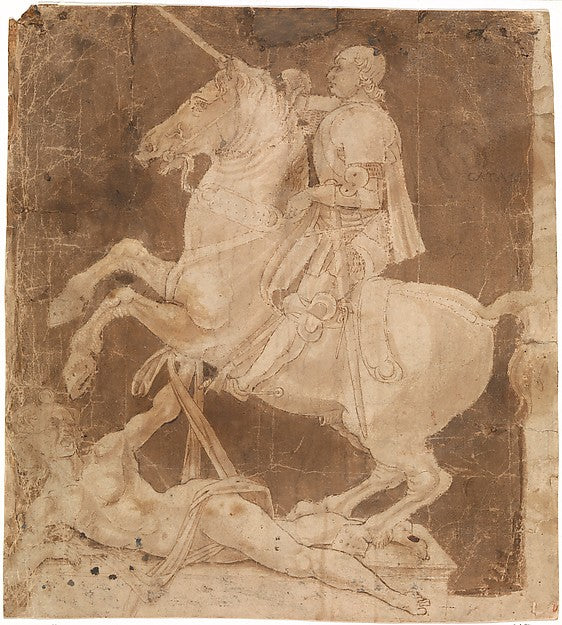 Antonio Pollaiuolo:Study for the Equestrian Monument to Fran-16x12"(A3) Poster
