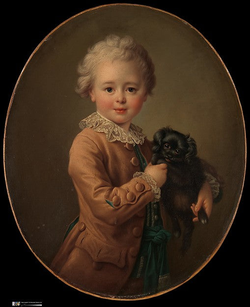 François Hubert Drouais:Boy with a Black Spaniel -16x12"(A3) Poster