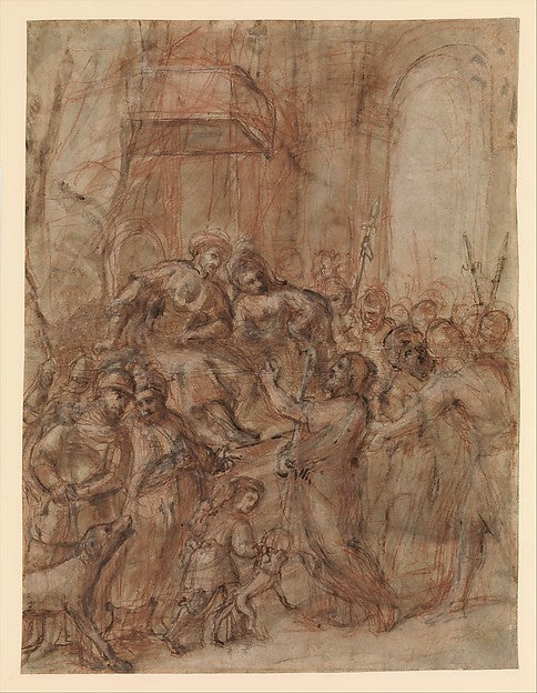 Saint John the Baptist before Herod and Herodias 16th cent-Cir,  Poster Print Wall Art