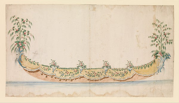 Anonymous, Italian, 18th century:Design for a Gondola Decora-16x12"(A3) Poster