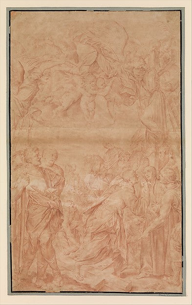 A Crucifixion 17th cent-Anonymous, Italian, Venetian, 17th cen,16x12"(A3) Poster