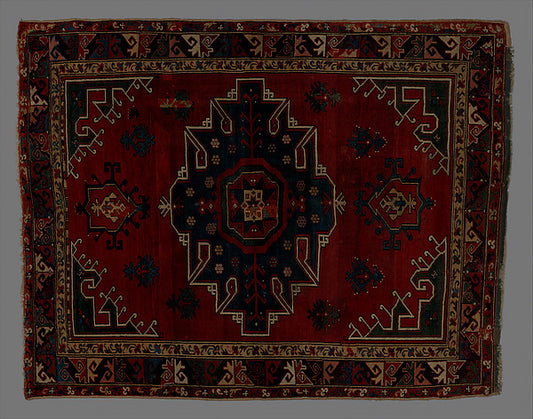:Tribal Carpet with Medallion Design 19th century-16x12"(A3) Poster