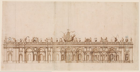 Design after a Fountain in the Villa Aldobrandini at Frascati., Poster Print