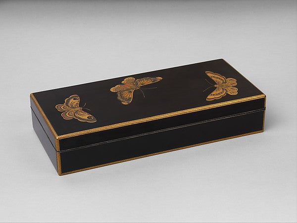 ,Box for Paper with Decoration of Butterflies and Aut,16x12