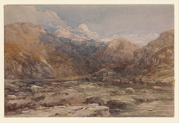 River Landscape in Wales c1850-David Cox,  Poster Print Wall Art