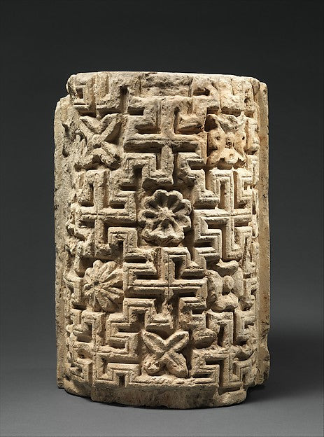 :Engaged Column Part with Meander Pattern c6th century-16x12"(A3) Poster