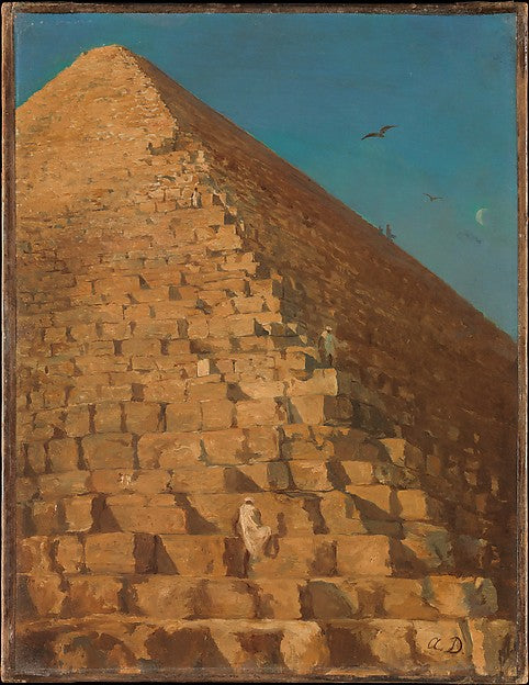 Adrien Dauzats:The Great Pyramid Giza 1830 or later-16x12"(A3) Poster