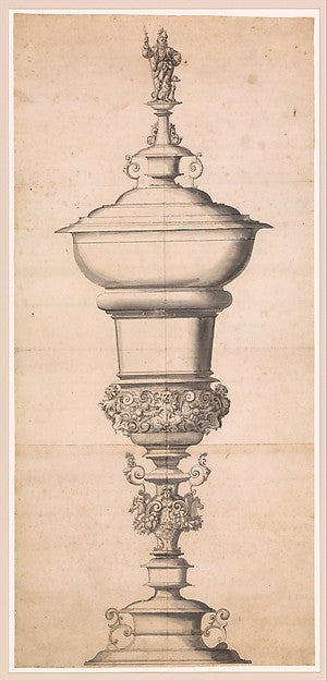 Attributed to Jost Amman:Design for a Large Goblet c1570–80-16x12"(A3) Poster