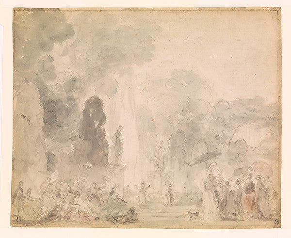 Jean Honoré Fragonard:View of a Park late 1770s-16x12"(A3) Poster